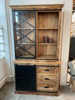 Magazijn Leegverkoop Nieuwe vitrinekast Lotte mangohout SALE, Nieuw, Ophalen of Verzenden, Info@wkhome.nl, Argonweg 20 Amersfoort