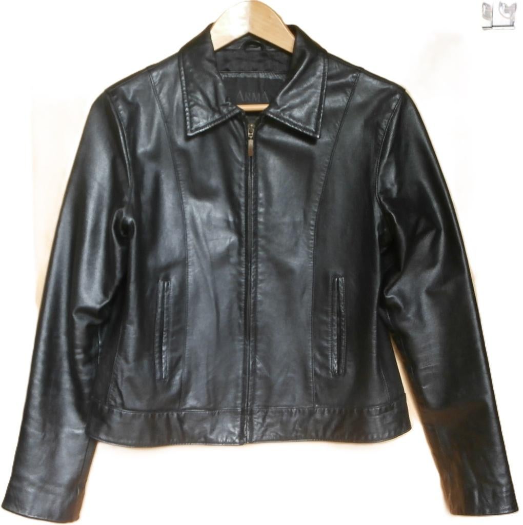 Arma jacket jasje kolbert zwart winterjas echt leer jas M 39, Maat 38/40 (M), Zwart, Arma, Ophalen of Verzenden
