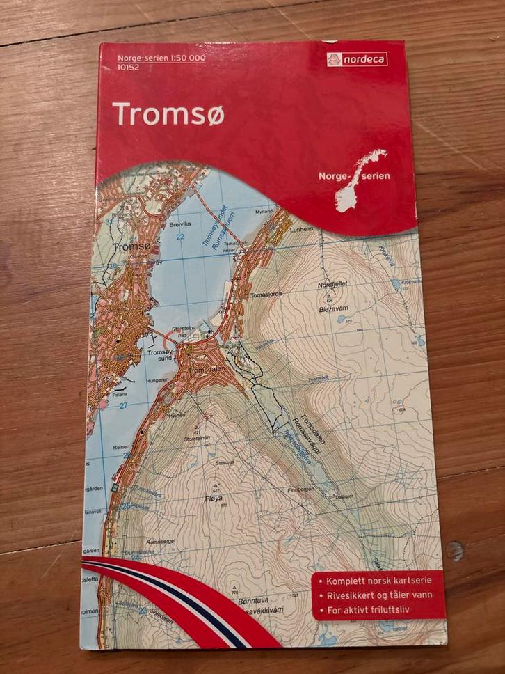Norge-serien 1:50 000 Tromsø kaart - Nordeca, Boeken, Atlassen en Landkaarten, Nieuw, Landkaart, Europa Overig, 2000 tot heden