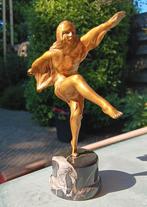 Antiek Max Le Verrier - Automascotte, brons dame in de win, Antiek en Kunst, Antiek | Koper en Brons, Ophalen of Verzenden, Brons