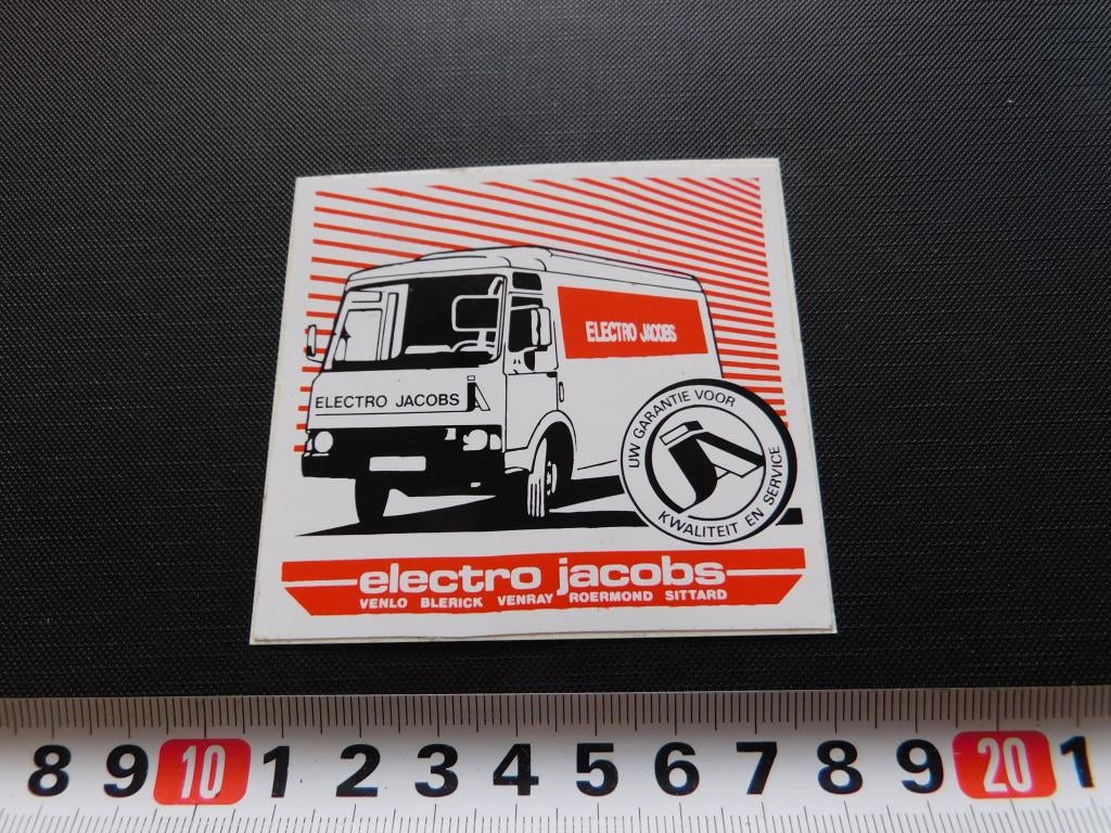 sticker Electro JACOBS Venlo Blerick Venray Roermond Sittard, Verzamelen, Ophalen, Zo goed als nieuw