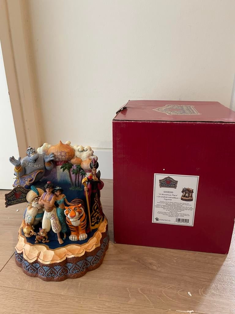 Disney traditions Jim shore  Aladdin Carved by Heart, Ophalen of Verzenden, Sneeuwwitje of Doornroosje, Zo goed als nieuw, Beeldje of Figuurtje