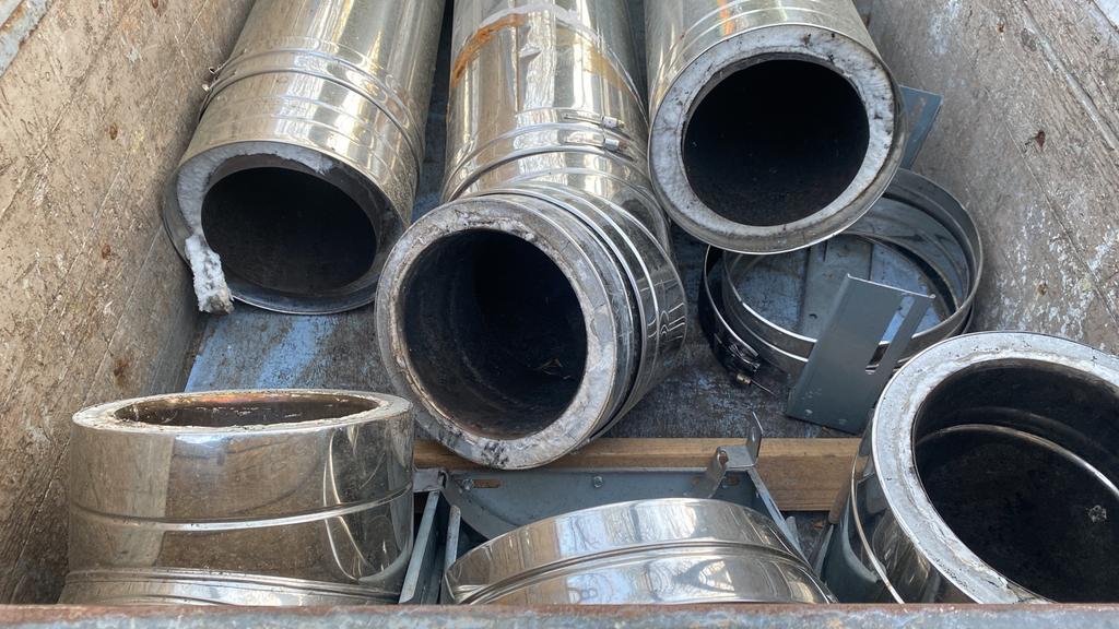 Dubbelwandige kachelbuizen, Ophalen, Overige typen, Zo goed als nieuw, Rvs