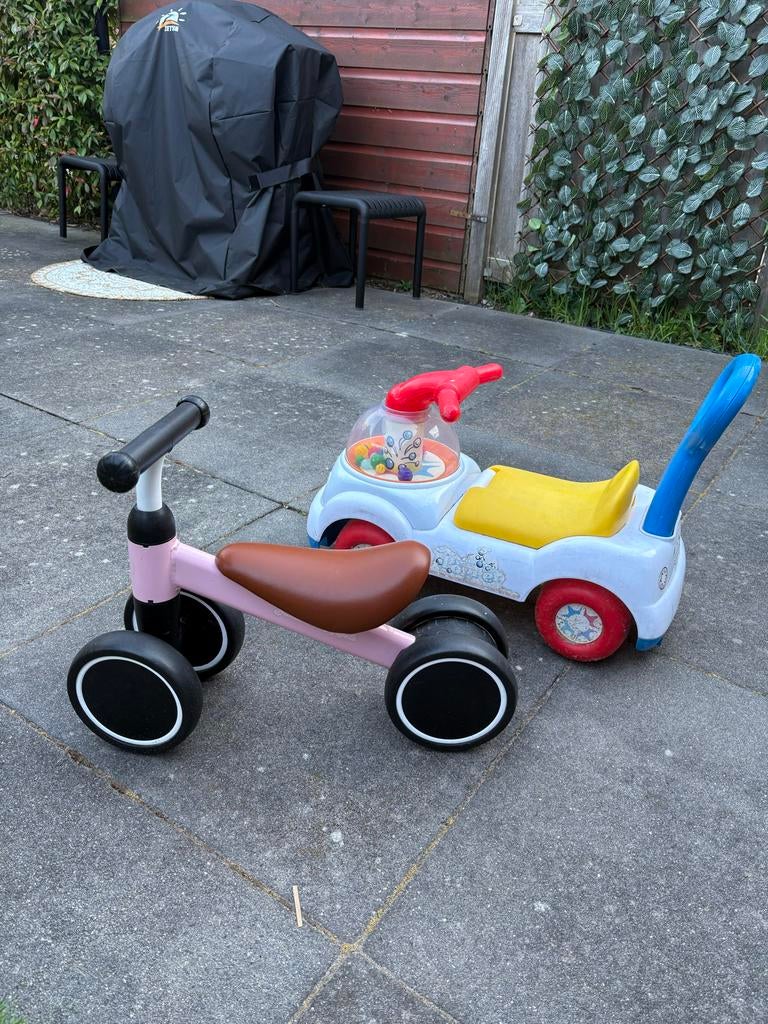 Bandits&Angels Loopfiets en Loopauto Set voor Peuters, Ophalen, Gebruikt, Loopfiets