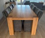 Grote robuuste eiken eettafel 220x100, Huis en Inrichting, Tafels | Eettafels, Ophalen, Gebruikt, Eikenhout, 200 cm of meer