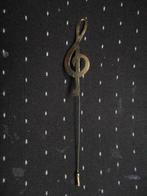 Hoedenspeld muzieksleutel, messing 15 cm lang, 10 cm of meer, Ophalen of Verzenden, Goud, Koper