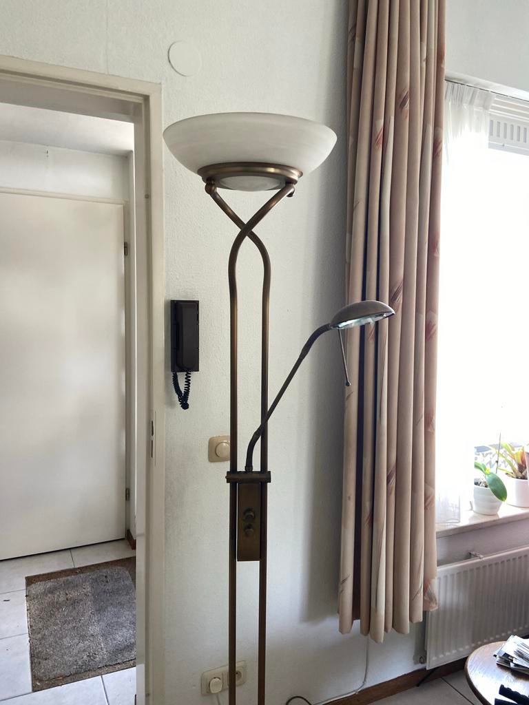 Set van 2 staande lampen en 2 wandlampjes, Huis en Inrichting, Lampen | Vloerlampen, Ophalen of Verzenden, Gebruikt, Metaal, 150 tot 200 cm