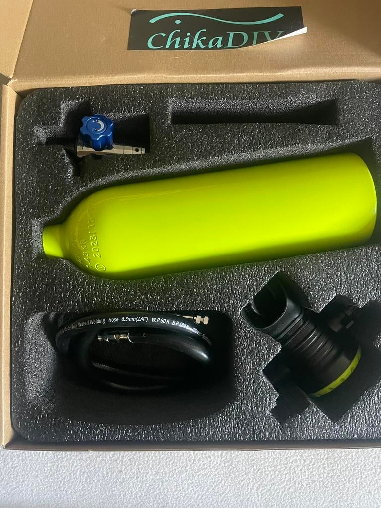 Mooie luchtfles voor 15 min onderwater, Ophalen of Verzenden, Zo goed als nieuw