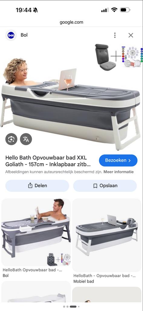 HelloBath Opvouwbaar Bad XXL Goliath - Zo goed als nieuw, Ophalen, Zo goed als nieuw, Met bad