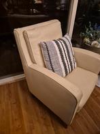 Crèmekleurige club fauteuil, Huis en Inrichting, Fauteuils, Ophalen, Gebruikt, 75 tot 100 cm, Leer