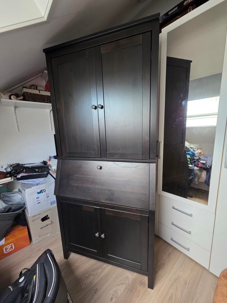 IKEA Hemnes Computer Kast - Donkerbruin, Huis en Inrichting, Ophalen, Gebruikt, Klassiek, functioneel, 70 tot 120 cm