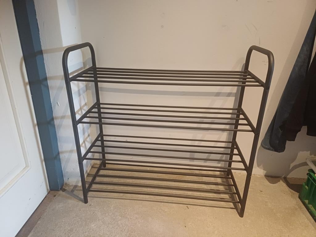 Zwart metalen 4-laags opbergrek, Ophalen, Gebruikt