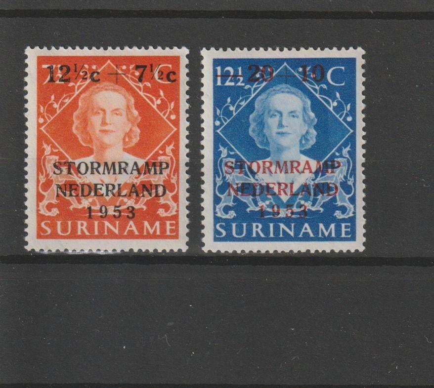 Suriname 1953, NVPH 295 t/m 296, Ongebruikt., Postzegels en Munten, Verzenden, Postfris