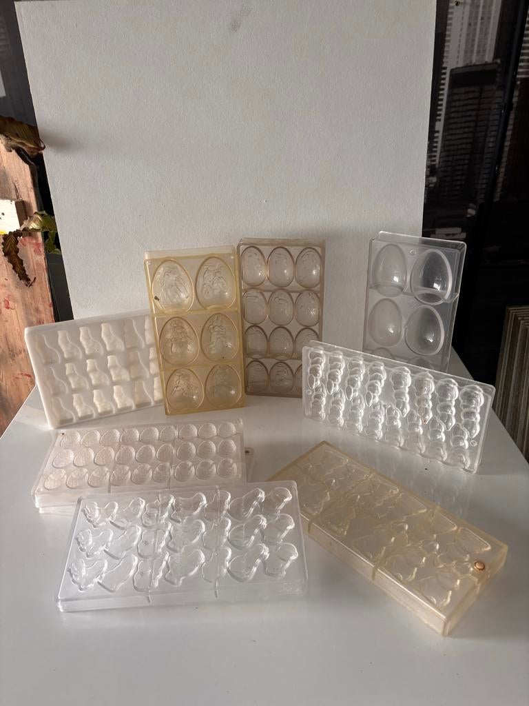 Set van 9 chocolade mallen, Ophalen of Verzenden, Gebruikt, Bakvorm