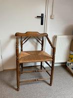 Vintage houten stoel met biezen zitting, Ophalen