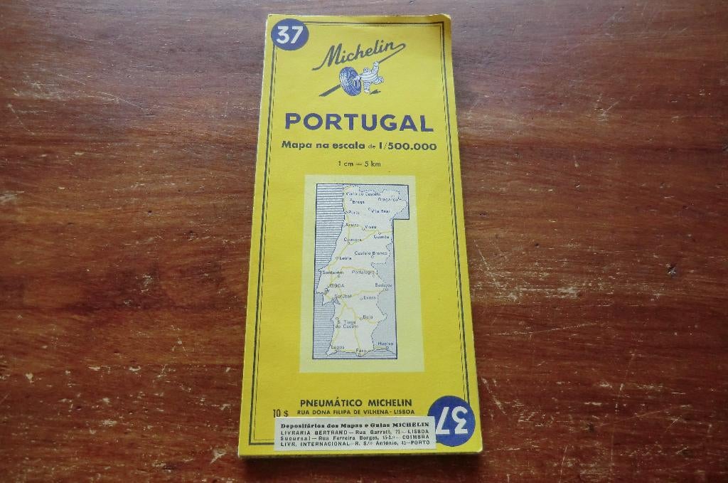 oude landkaart - Portugal - michelin - 1960 / Lissabon, Ophalen of Verzenden, Gelezen, Overige merken, Europa