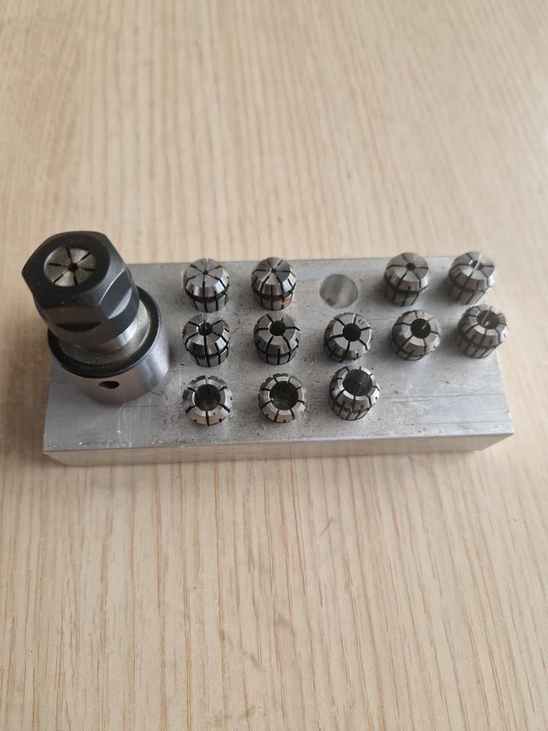 Orginele Emco Unimat SL  Spantang houder met set spantangen., Ophalen of Verzenden, Zo goed als nieuw, Metaaldraaibank