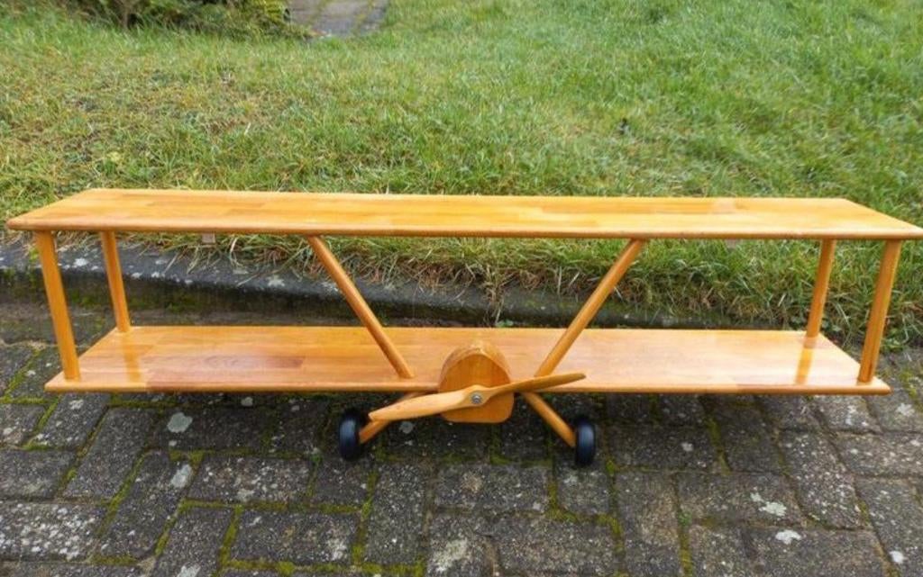 Unieke Houten Vliegtuig Boekenplank ., Huis en Inrichting, Woonaccessoires | Wandplanken en Boekenplanken, Ophalen