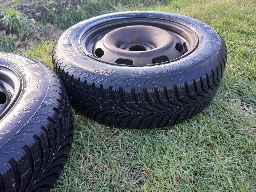 winterbanden op velgen, 40,-, Ophalen, Gebruikt, 15 inch, Band(en)