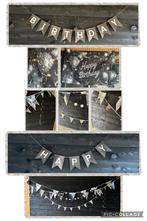 Verjaardag versierpakket zwart/zilver, Ophalen of Verzenden, Zo goed als nieuw, Versiering, Verjaardag