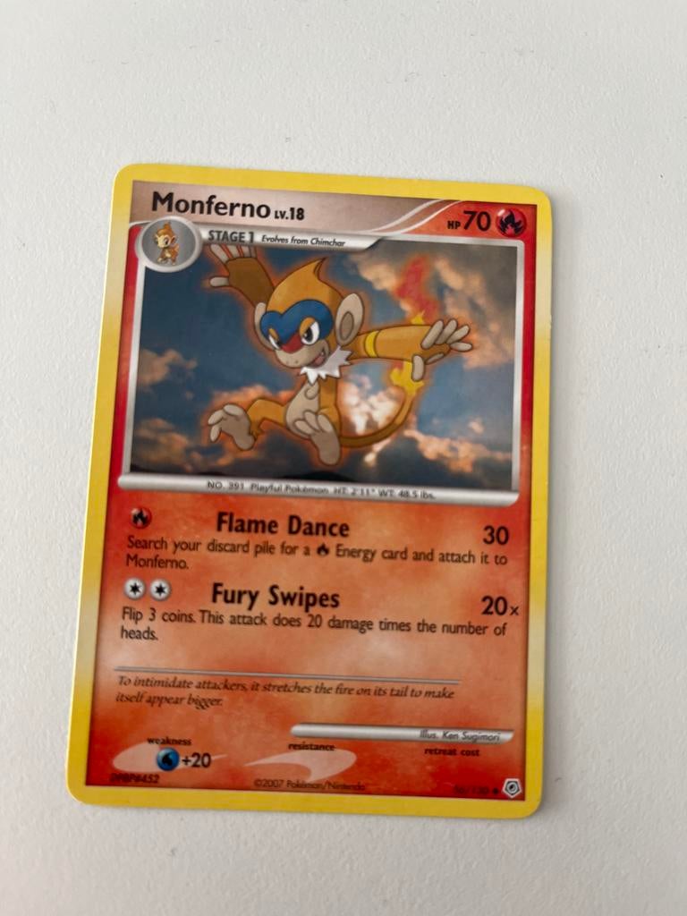 Monferno LV.18 Pokémon Kaart - Stage 1 Evolutie, Ophalen of Verzenden, Gebruikt, Losse kaart