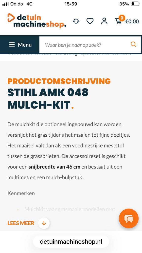 Mulch kit voor Viking of Stihl, 46 cm, Tuin en Terras, Grasmaaiers, Nieuw, 40 t/m 49 cm, Mulchfunctie, Ophalen of Verzenden