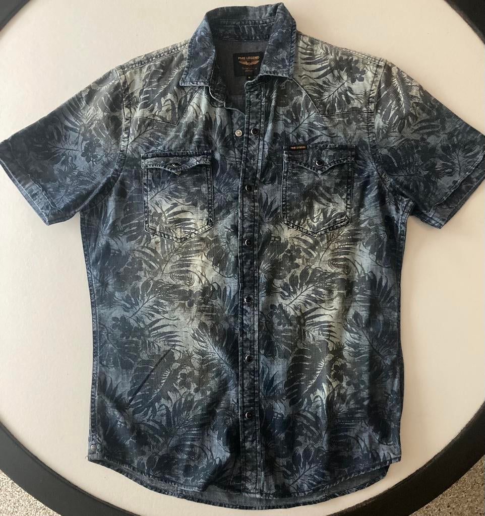 PME Legend overhemd korte mouw (M), Ophalen of Verzenden, Zo goed als nieuw, Blauw