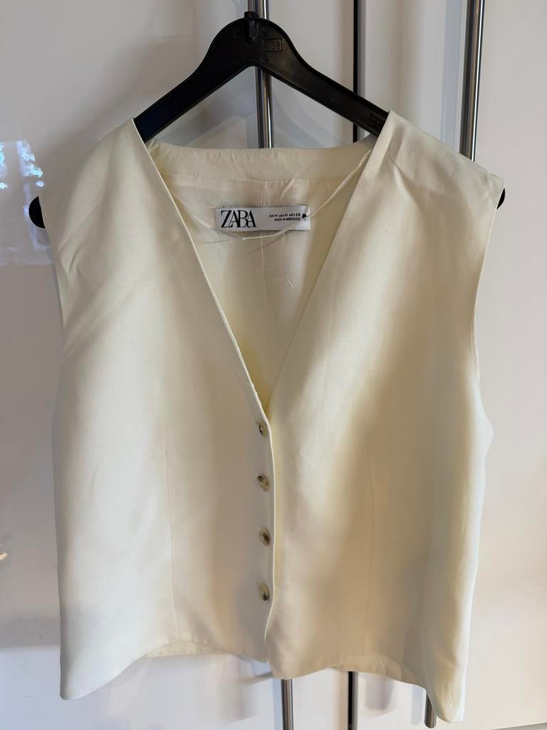 Zara wit giletje, maat M, Kleding | Dames, Maat 38/40 (M), Wit, Ophalen of Verzenden, Zo goed als nieuw