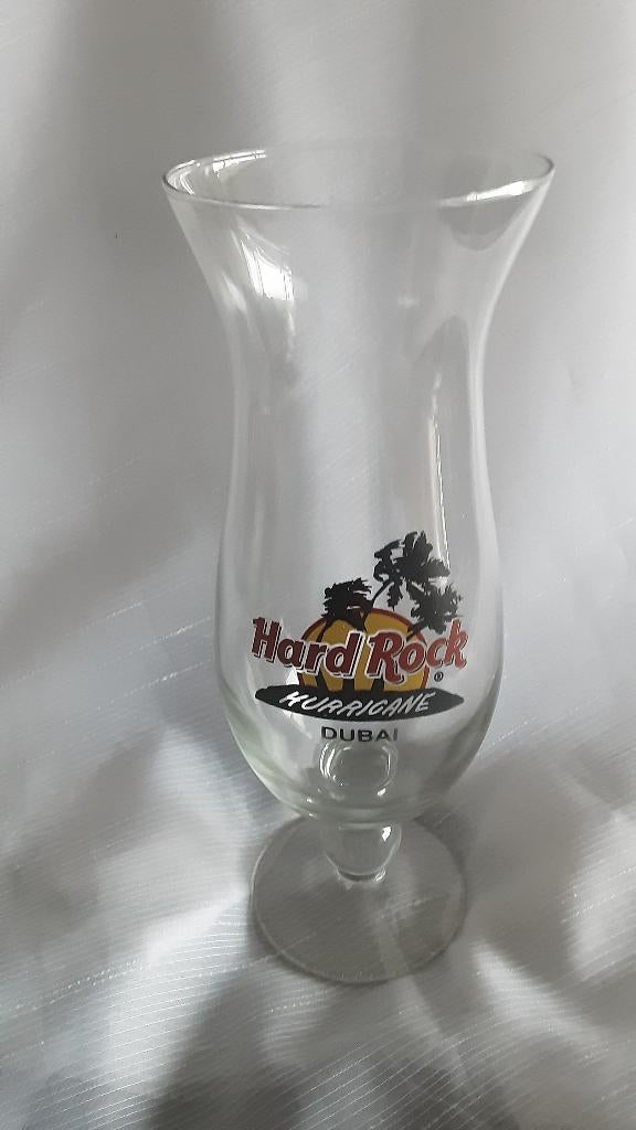 HARD ROCK cafe DUBAI glas, Ophalen of Verzenden, Zo goed als nieuw, Bierglas