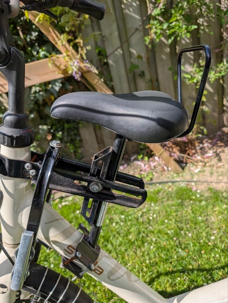 Zadel op Stang model 4, Ophalen of Verzenden, Gebruikt, Voorzitje, Voetsteuntjes