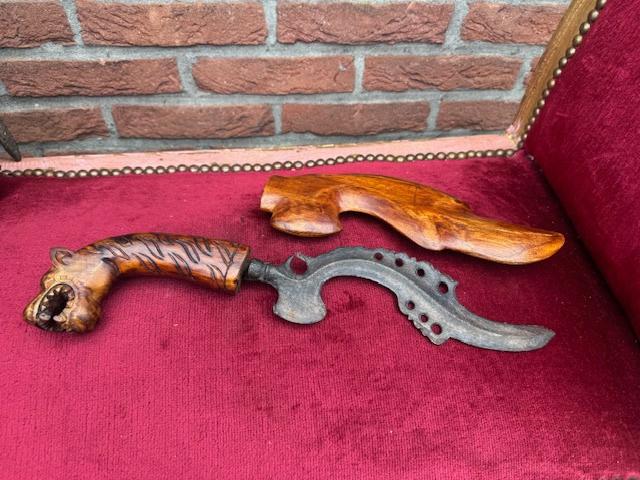 mooie Javaanse dolk, kujang, met schede, Verzamelen, Militaria | Algemeen, Ophalen of Verzenden, Overige soorten, Azië, Mes of Dolk