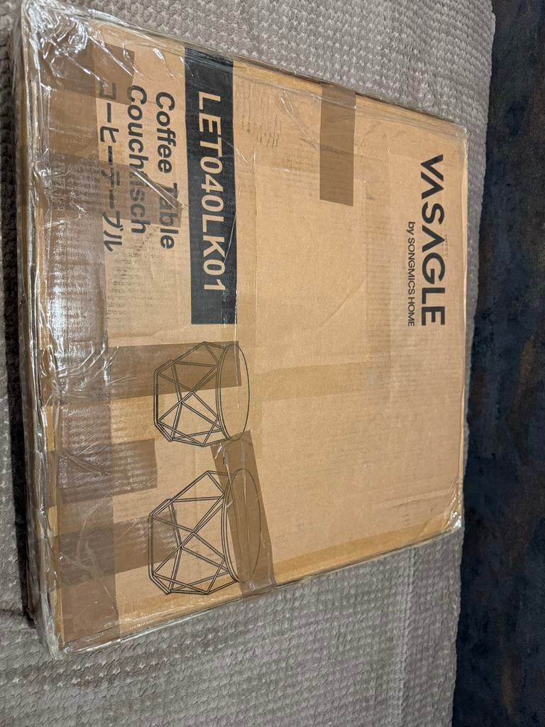 VASAGLE Salontafel - Nieuw in doos, Huis en Inrichting, Tafels | Salontafels, Rond, Nieuw, Metaal, Minder dan 50 cm