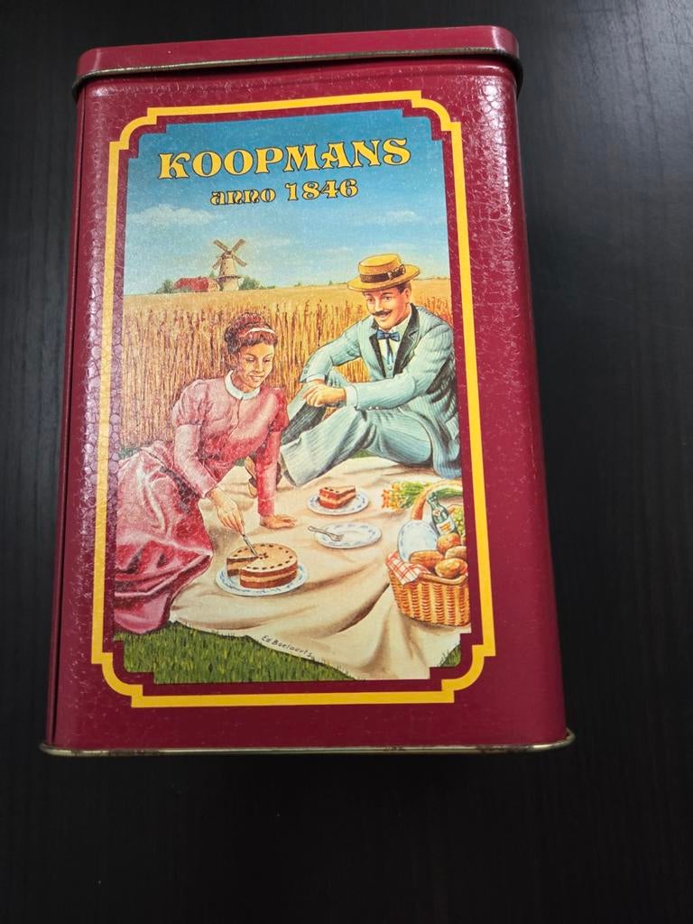 Vintage Koopmans blik, Ophalen of Verzenden, Gebruikt, Overige, Overige merken