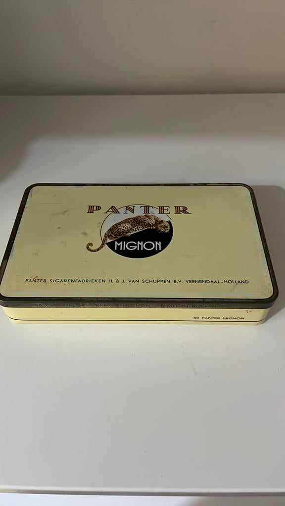 Vintage Panter Mignon Sigaren Blik - 50 Stuks, Verzamelen, Blikken, Ophalen of Verzenden, Gebruikt, Overige, Overige merken