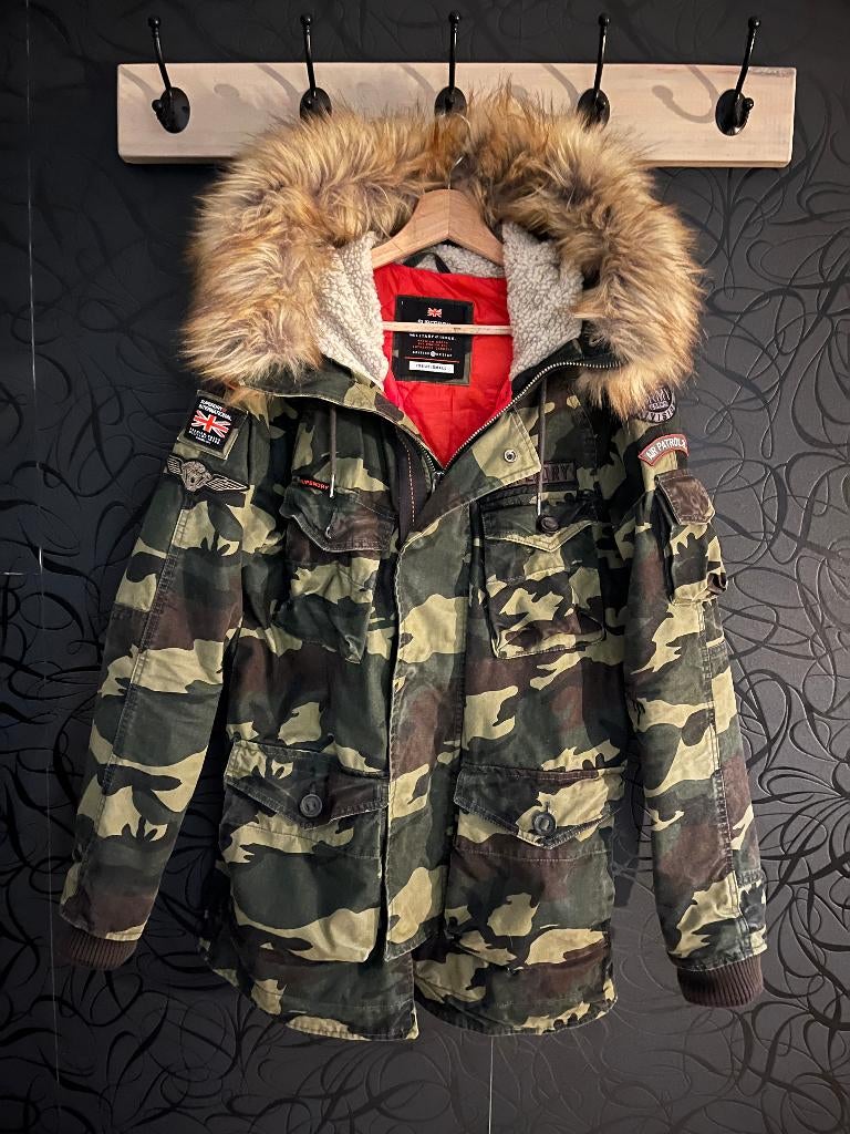 Superdry jas camo, Kleding | Heren, Ophalen of Verzenden, Zo goed als nieuw, Groen, Maat 46 (S) of kleiner
