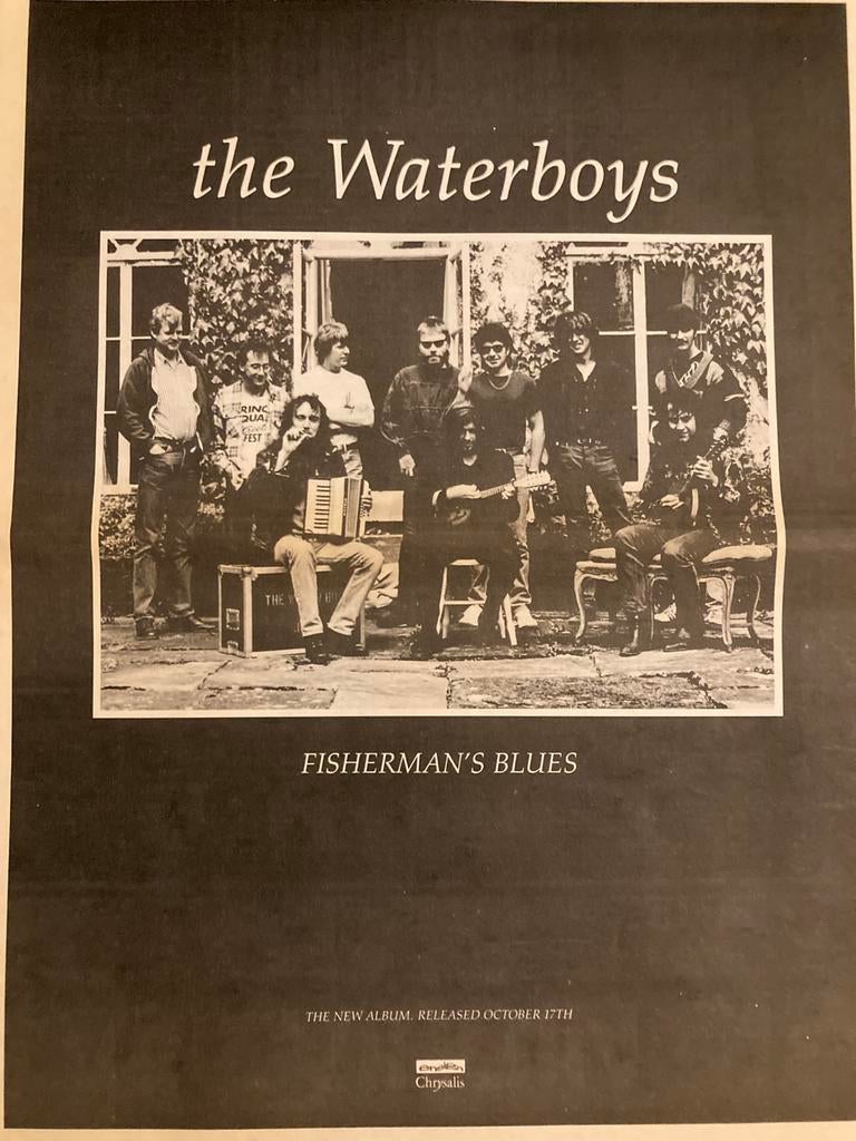 THE WATERBOYS Fisherman’s Blues release A3 advertentie, Ophalen of Verzenden, Zo goed als nieuw