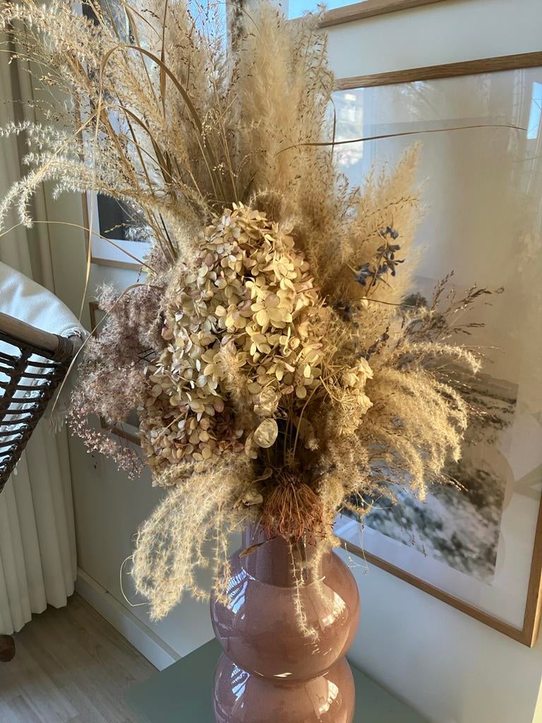 Prachtig Droogbloemen Bruidsboeket / Standaardboeket, Ophalen, Zo goed als nieuw