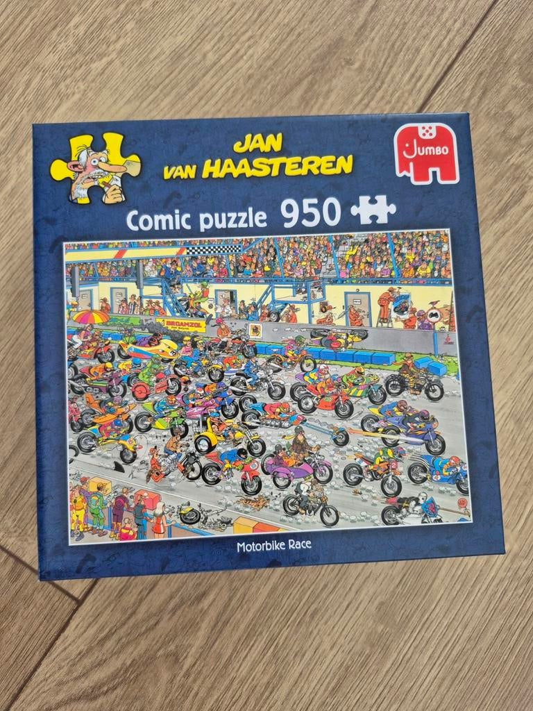 Jan van Haasteren Motorbike Race Puzzel 950 stukjes, Hobby en Vrije tijd, Ophalen of Verzenden, 500 t/m 1500 stukjes, Zo goed als nieuw