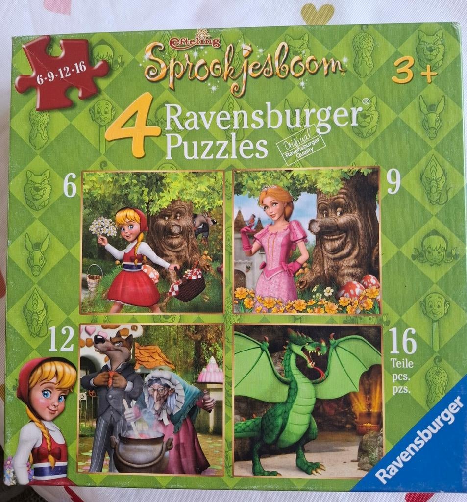 Efteling Sprookjesboom Ravensburger Puzzels (4 in 1), Ophalen of Verzenden, Gebruikt