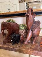 Set van 4 handgesneden houten olifanten decoratie, Ophalen