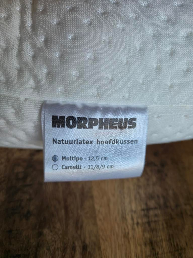 Morpheus natuurlatex multipo 12,5cm hoofdkussen als, Eenpersoons, Wit, Ophalen of Verzenden, Zo goed als nieuw