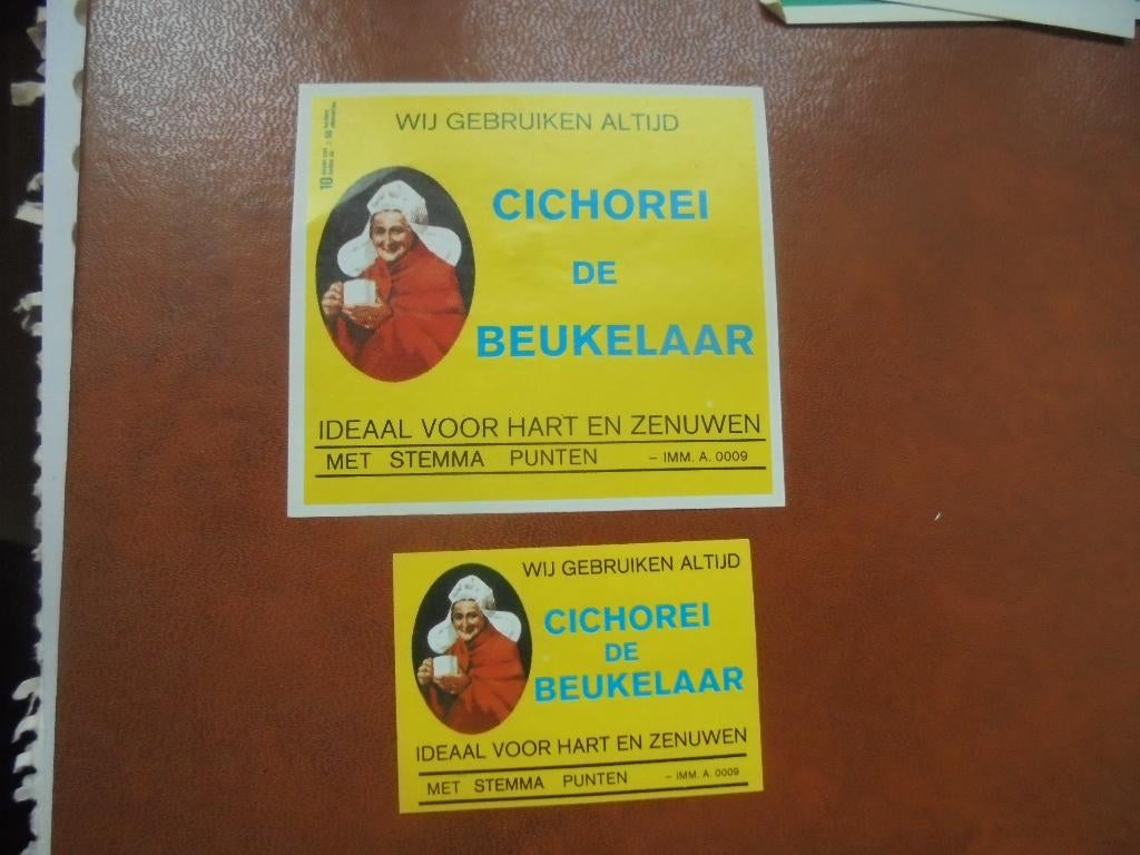 2 oude lucifermerken Cichorei de Beukelaar, Verzamelen, Ophalen of Verzenden, Zo goed als nieuw, Luciferdoosjes of -merken
