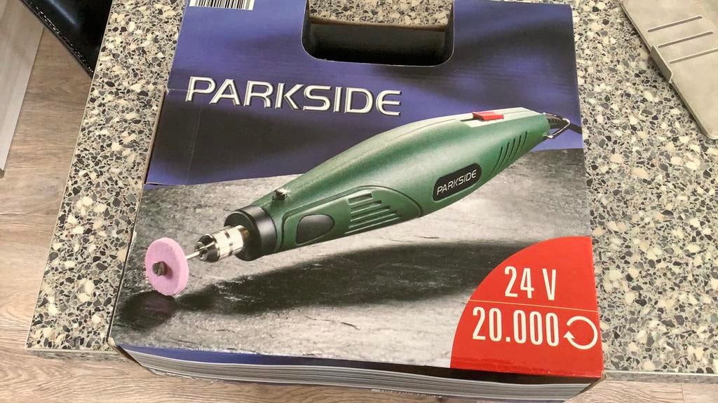 Z.g.a.n. Parkside PGG 15 E4 graveermachine met accessoires, Ophalen, Zo goed als nieuw