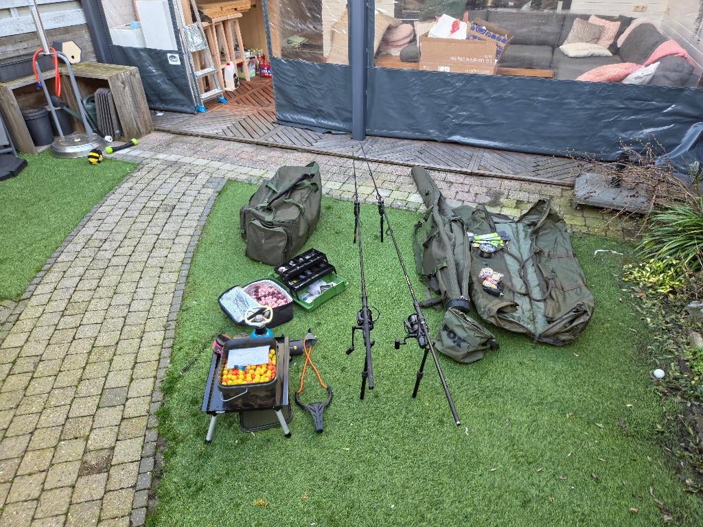 Karperset kompleet €350,- vaste prijs, Ophalen, Gebruikt, Complete set