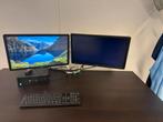 Complete kantoorwerkplekken: schermen, computers, toetsenbor, Ophalen of Verzenden, Gebruikt, Full HD, VGA