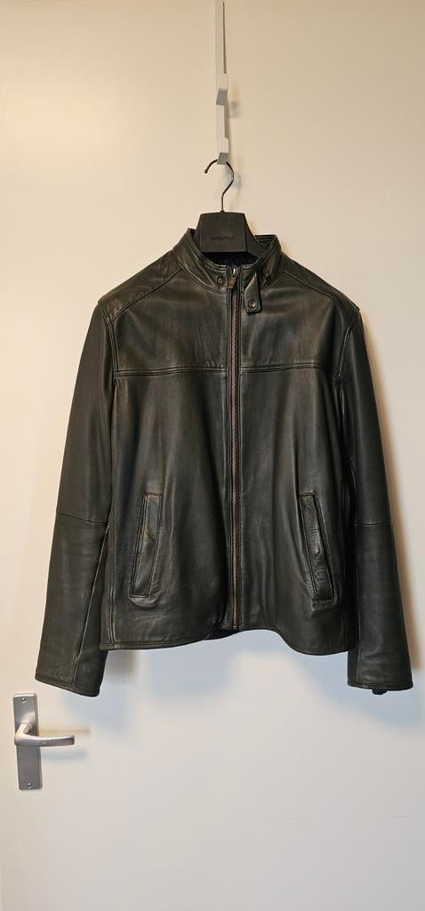 Massimo Dutti heren leren jas maat L, Kleding | Heren, Jassen | Winter, Ophalen, Zo goed als nieuw, Maat 52/54 (L), Zwart