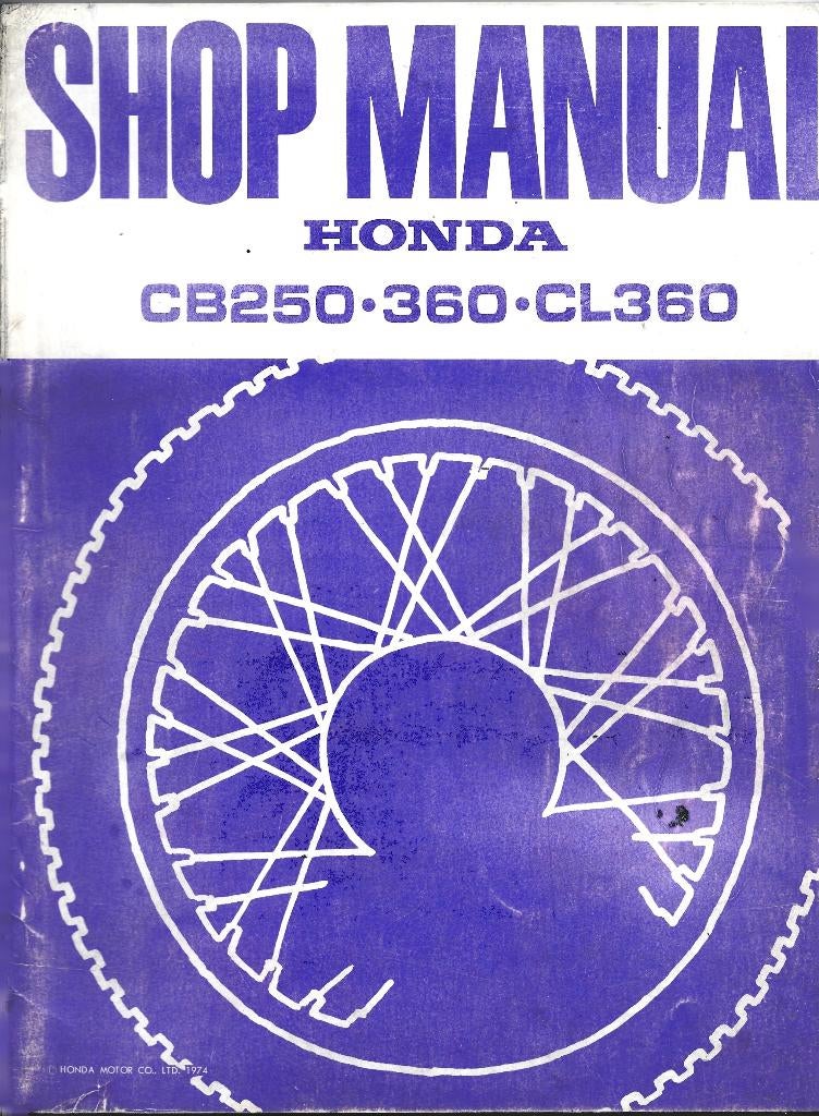 Honda CB250 CB360 CL360 shop manual (7974z) motor, Motoren, Ophalen of Verzenden, Honda