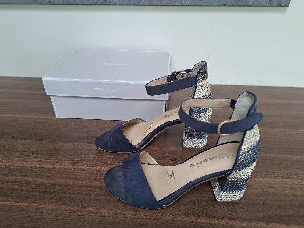 TAMARIS open schoenen met blokhak, maat 37, Tamaris, Schoenen met lage hakken, Blauw, Ophalen of Verzenden