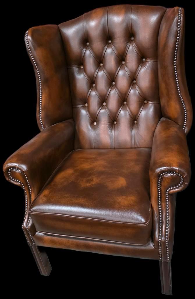 Chesterfield oor fauteuil in nieuwstaat + BEZORGING GRATIS, Huis en Inrichting, Fauteuils, Zo goed als nieuw, Leer, 75 tot 100 cm