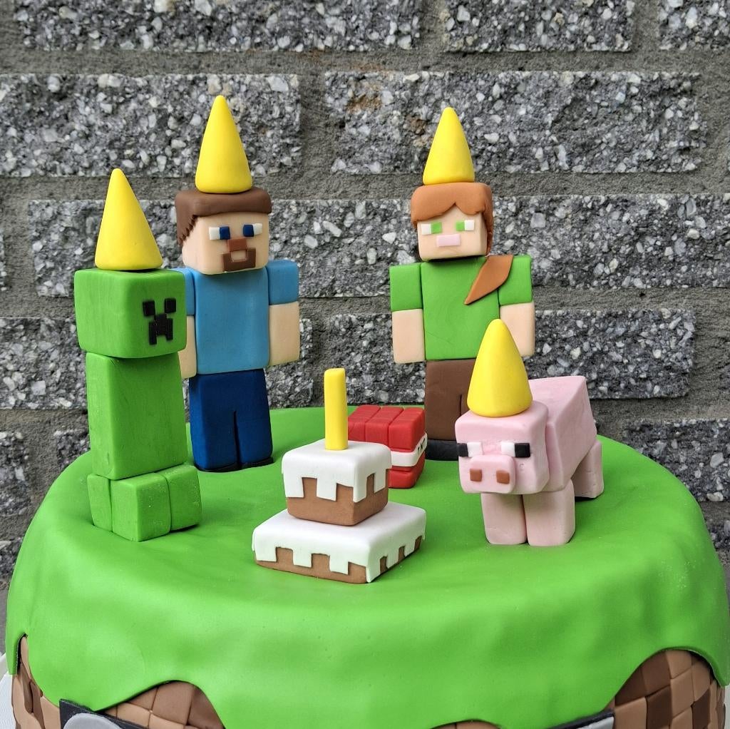 Minecraft taart versiering fondant – ZGAN, Ophalen of Verzenden, Zo goed als nieuw, Taarten, Versiering